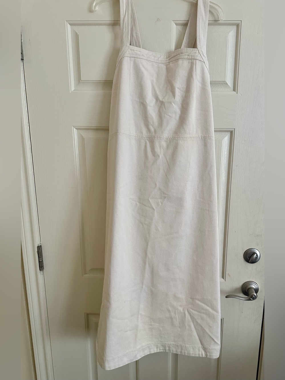 H&M Cream Overall Dress-Style Skirt with Wide Straps